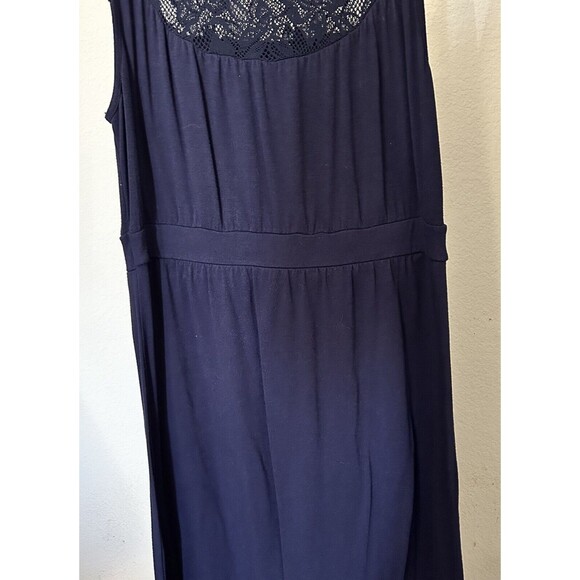 Gap Women's Navy Blue Maxi Dress with Lace Top Large  and Very Long - Picture 4 of 9
